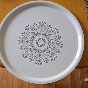 IKEA White Tray with Subtle Gray Accents